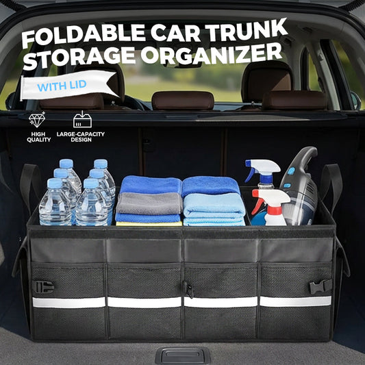 📢📢50% OFF !!!⏰Foldable Car Trunk Storage Organizer with Lid
