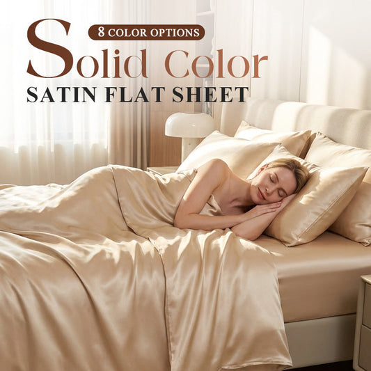 📢📢50% OFF !!!⏰Solid Color Satin Flat Sheet
