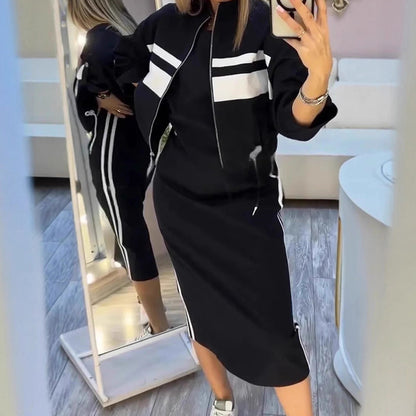 📢📢60% OFF!!⏰Women's Bomber Jacket & Bodycon Skirt Set