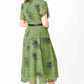 Women's A-Line Midi Dress with Belt