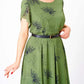 Women's A-Line Midi Dress with Belt