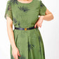 Women's A-Line Midi Dress with Belt