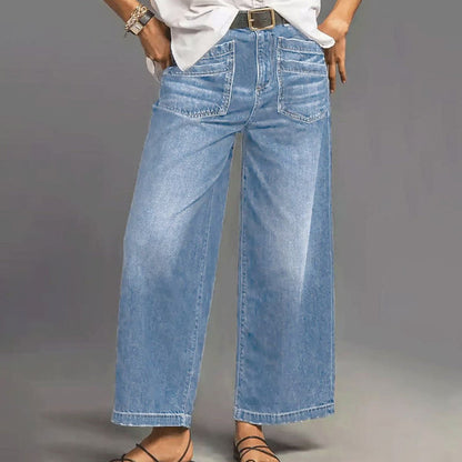📢📢50% OFF!!⏰Women's Casual High-Rise Wide-Leg Jeans