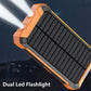 📢📢40% OFF !! ⏰ Portable Solar Power Bank – Solar Powered Charger with Dual LED Flashlights 🔋
