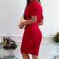 📢📢50% OFF!!⏰Women's Sexy Ruched V-Neck Bodycon Dress
