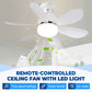 📢📢30% OFF !! ⏰2-in-1 Remote-Controlled Ceiling Fan with LED Light