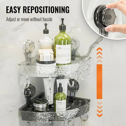📢📢50% OFF!!⏰Wall-Mounted Shower Caddy with Suction Cup & Hooks