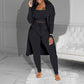 📢📢60% OFF !!!⏰Casual 3-Piece Knit Set – Cropped Top, Cardigan & Pants