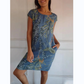 📢📢60% OFF !!!⏰Women's Botanical Print Round Neck Dress