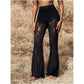 Elegant Lace Flare Pants with High-Waisted Design