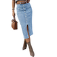 📢📢50% OFF !!!⏰High-Waist Button-Front Denim Skirt👗