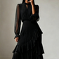 📢📢60% OFF !!!⏰Women's Keyhole Neckline Ruffled Midi Dress