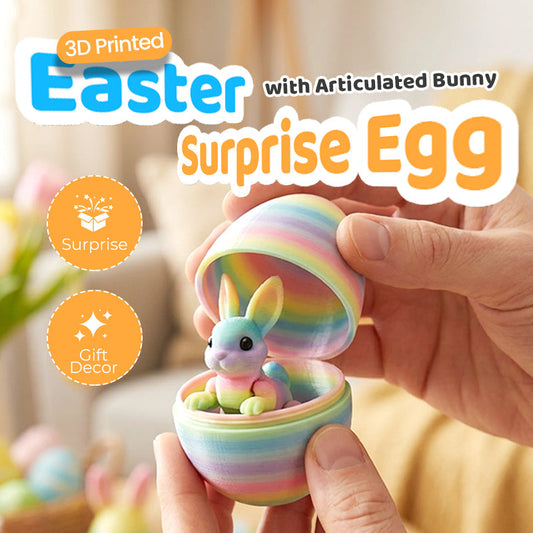 📢📢50% OFF !!!⏰3D Printed Easter Surprise Egg with Articulated Bunny