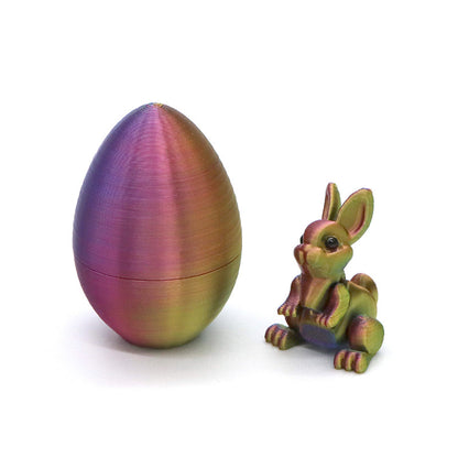 📢📢50% OFF !!!⏰3D Printed Easter Surprise Egg with Articulated Bunny
