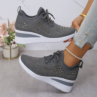 📢📢50% OFF !!!⏰Rhinestones-Embellished Breathable Mesh Sneakers
