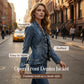 🧥 30% OFF NOW! 🌸 Women's Ruffle Trim Open-Front Denim Jacket – Lightweight & Feminine – Versatile & Chic 👗