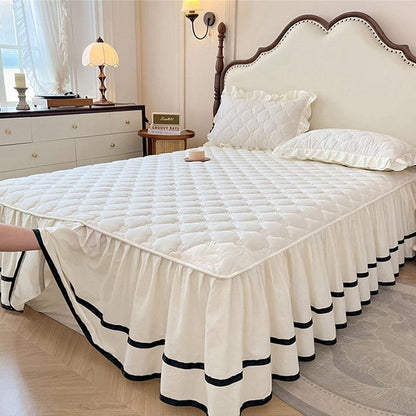 📢📢50% OFF !! & FREE SHIPPING⏰Washed Cotton Ruffle Bed Skirt with Pillow Sham