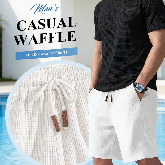 📢📢40% OFF !!!⏰Men's Casual Waffle Knit Drawstring Shorts