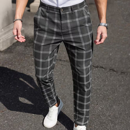 📢📢40% OFF !!!⏰Men's Slim-Fit Plaid Trousers