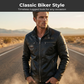 📢📢50% OFF !!!⏰Men's Lined Faux Leather Biker Jacket