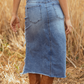 📢📢50% OFF !!!⏰Women's High-Waist Ripped Denim Midi Skirt