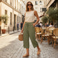 📢📢50% OFF !!!⏰Women's Ribbed Wide-Leg Capri Pants with Pockets