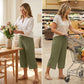 📢📢50% OFF !!!⏰Women's Ribbed Wide-Leg Capri Pants with Pockets