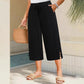 📢📢50% OFF !!!⏰Women's Ribbed Wide-Leg Capri Pants with Pockets