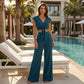 📢📢50% OFF !!!⏰Women's V-Neck Tie-Front Top & Wide-Leg Pants Set