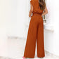 📢📢50% OFF !!!⏰Women's V-Neck Tie-Front Top & Wide-Leg Pants Set