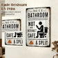 Vintage Tin Sign, This Is a Bathroom Not an Internet Cafe & Split Sign, Wall Art Decor for Home Farmhouse Washroom Bathroom Toilet, Vintage Metal Sign