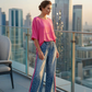 📢📢50% OFF !!!⏰Vibrant Pink Top & Bold Leopard Print Pants Set