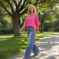 📢📢50% OFF !!!⏰Vibrant Pink Top & Bold Leopard Print Pants Set