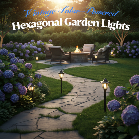 📢📢30% OFF !!!⏰Vintage Solar-Powered Hexagonal Garden Lights
