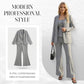 👚 50% DE RÉDUCTION! 💃 Ensemble 3 Pièces pour Femme avec Pantalon Évasé – Haut à Manches Longues, Pantalon Taille Haute & Ceinture Associée ✨