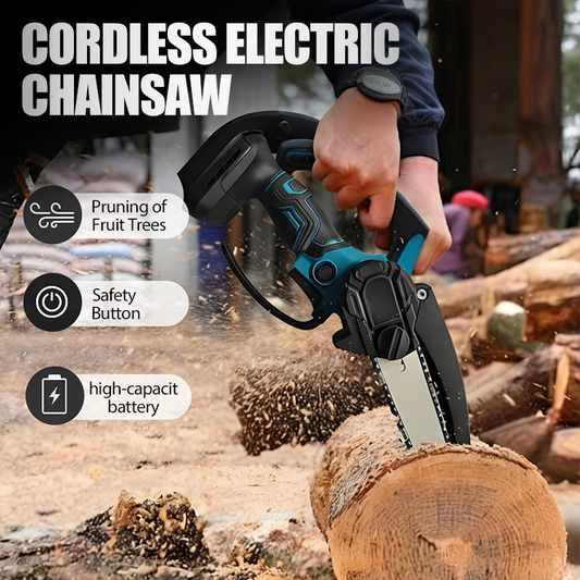 📢📢50% OFF !!!⏰6-Inch Mini Portable Cordless Electric Chainsaw