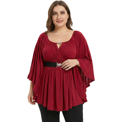 📢📢50% OFF !!!⏰Women's Fashion Flared Sleeve Tunic Top