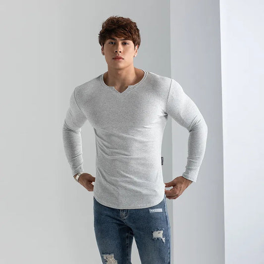 📢📢50% OFF !!!⏰V-Neck Long-Sleeved Sports T-Shirt