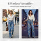 📢📢30% OFF !! ⏰Women's Floral Print Straight-Leg Jeans【BUY 2 GET FREE SHIPPING】
