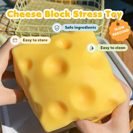 Giant Cheese Stress Toy – Therapeutic Relief with Satisfying Squeeze! ✨
