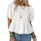Puff Sleeve Smocked Peplum Top