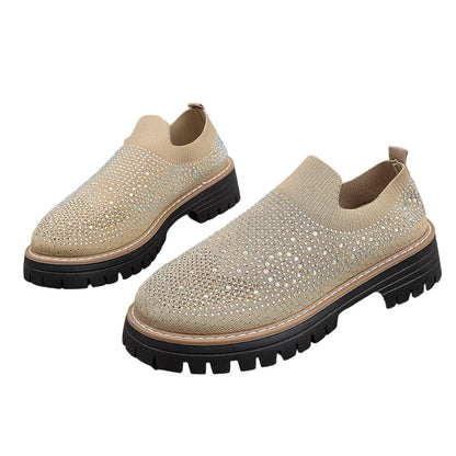 Women's Rhinestone Sparkle Slip-On Loafers