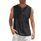 Men's Casual Sleeveless Lace-Up Tank Top