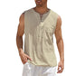 Men's Casual Sleeveless Lace-Up Tank Top