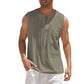 Men's Casual Sleeveless Lace-Up Tank Top