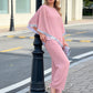 Elegant Sequin Trim Poncho Top & Wide-Leg Pants Set