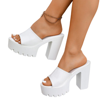 📢📢50%  OFF !! ⏰Slip-On Open Toe Lug Sole Sandals