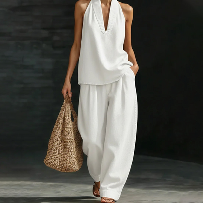 📢📢50% OFF !!!⏰Women's Casual Halter Top & Wide-Leg Pants Set