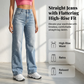Women's High-Waisted Straight Leg Denim Jeans