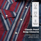 Men's Short Sleeve Striped Western Snap Shirt